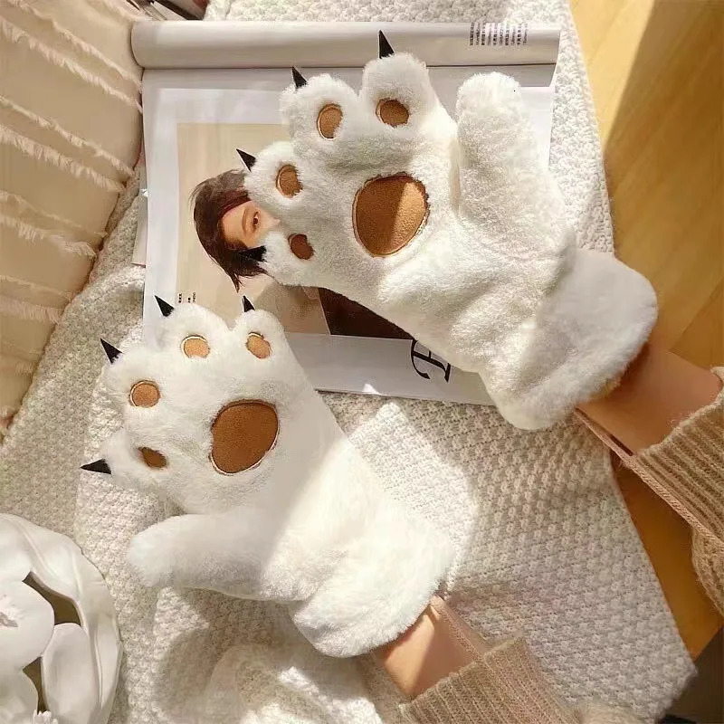 Five Fingers Glove Bear Palm Paw Animals Plushclaw Glove Paws Costumes Cosplay Cute Cartoon Simulation Furry Mittens Winter Warm 231129