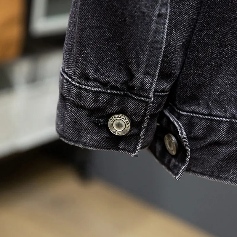 Men's Jackets Autumn And Winter High Quality Cotton Denim Jacket Men Casual Solid Color Lapel Jeans Jacket Men Quality Mens Jackets 231129