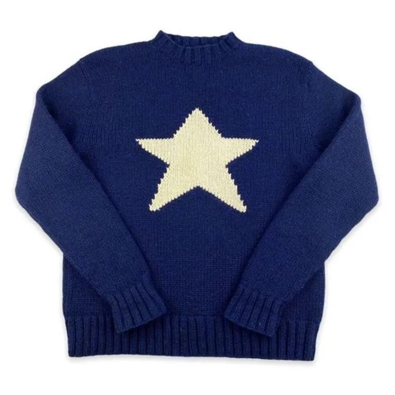 Women's Sweaters Men sweaterY2k Autumn Winter Star Graphical Knitted Pullovers Tops Causal Long Sleeve Korean Fashion Jumper Clothing 231128
