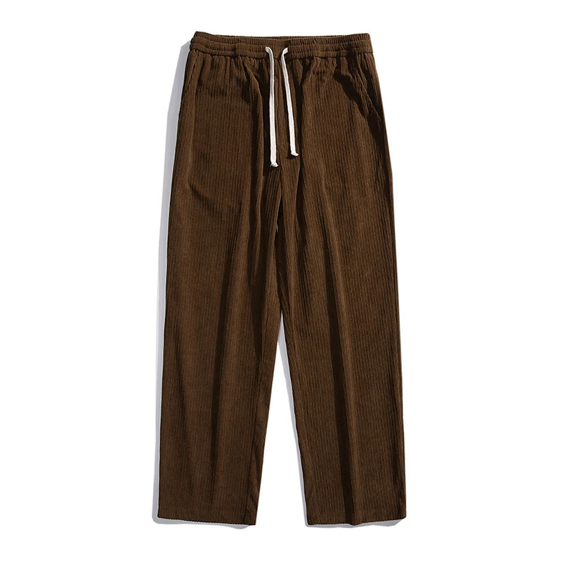 Men's Pants Men's Casual Pants Loose Straight Corduroy Pants Elastic Waist Sweatpants Fashion Streetwear Spring Men Sports Jogger Trousers 2