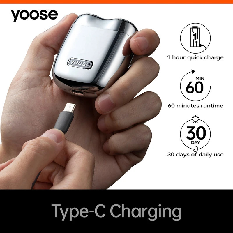 Electric Shavers yoose Mini Electric Razor for Men Waterproof Shavers for men Electric Shavers Wet Dry USB-CRechargeable Portable Leather Case 231128