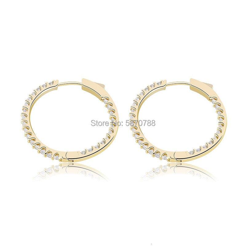 Hoop Huggie 30mm Gold Plated Hoop Earrings Set Circle Ice out Hoop Earrings Bulk Hip Hop for Women Gift 230428