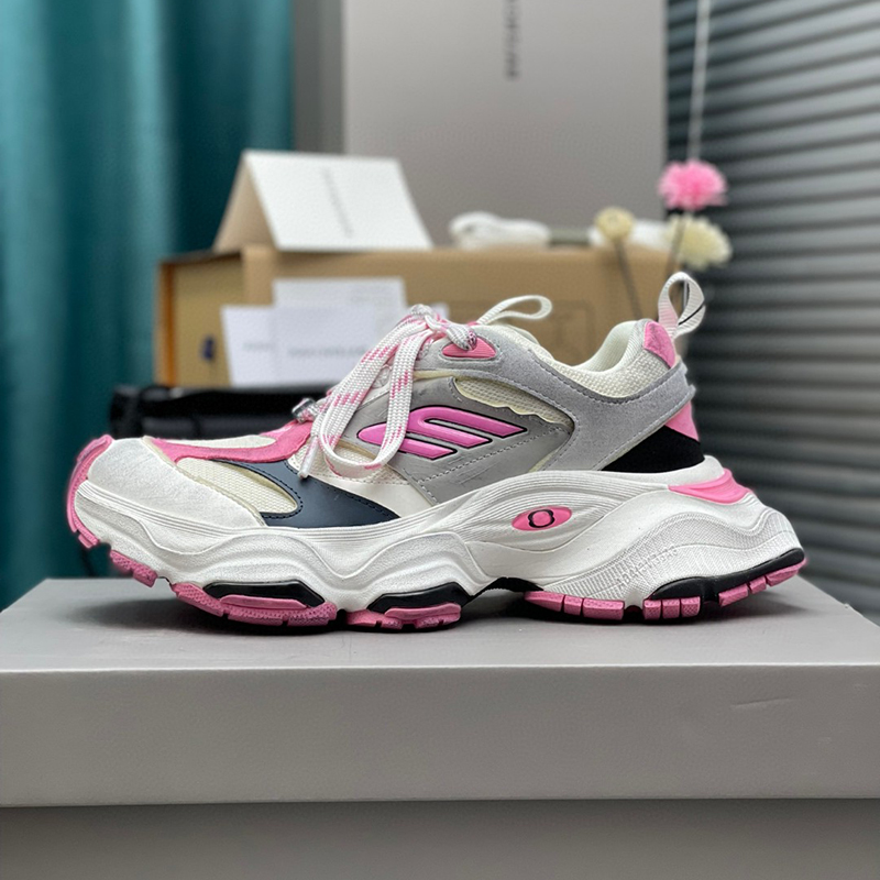 With Box Autumn-Winter Vintage Do 5Xl Old Leather Splicing Daddy Womens Platform Elevation High Street Sneakers Comfortable Breathable Skate Shoes 4392