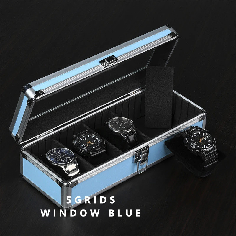 Watch Boxes Cases 1/3/5 Slots Aluminum Suitcase Case Display Storage Box Watch Storage Box Case Watch Bracket Clock Watch Clock Box Tool Box 231128