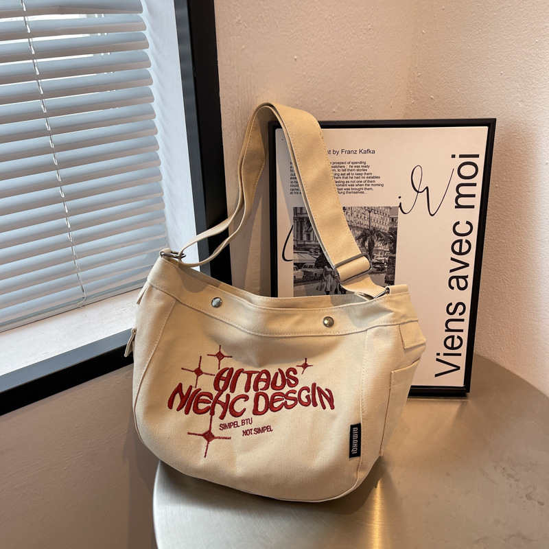 NEW Evening Y K HandBags Vintage Korean Casual Shoulder Tote Bag Large Capacity Letter Ladies Messenger Crossbody Bags Denim Canvas Women zhanyishengl