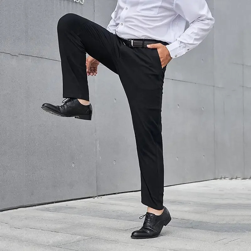 Men's Pants Big Size Men Casual Pants for 70-150kg Plus Size Suit Pants 34-50 Men's Trousers Long Pants Stretch Fabric Loose Baggy Pants 231