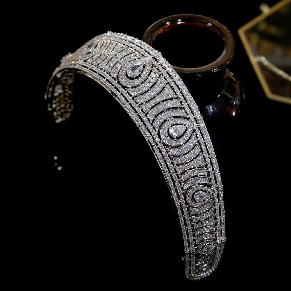 Wedding Hair Jewelry ASNORA European Classic Cubic Zirconia Tiara Royal Princess Wedding Headpiece Bridal Tiaras And Crowns Wedding Hair Accessories 2