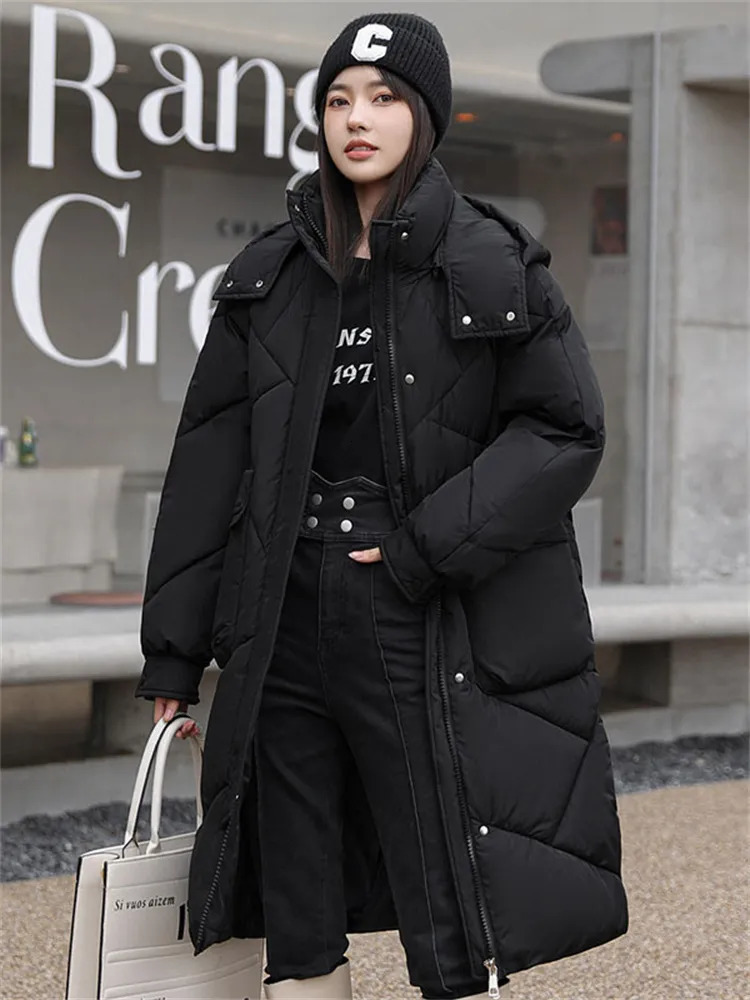 Womens Down Parkas Cotton Coat Women Good Clothing Low Price On Sale Autumn Winter Fashion Long Thick Warmth Loose Hooded Jacket 231129