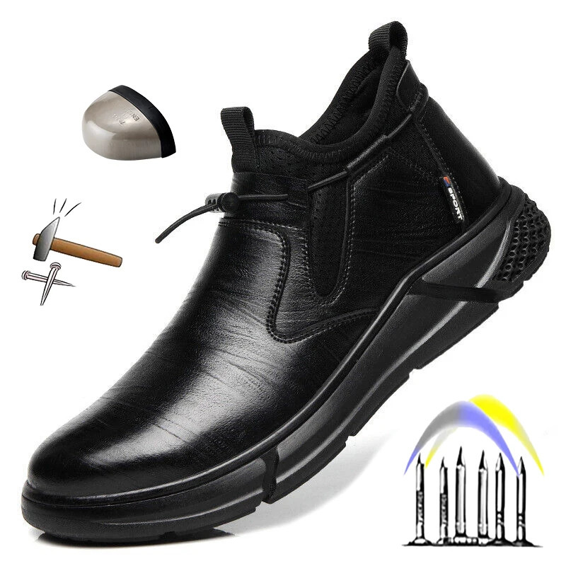 Fashion Safety Men's Steel Toe Caps Male Indestructible Protective Shoes Puncture-Proof Security Footwear Work Boots 231128