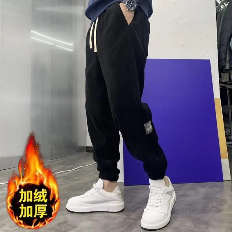 Men's Pants Winter Fleece Pants Men Warm Thick Casual Harem Pants Plus Velvet Sweatpants Male Trousers Fashion Joggers sweatpants 231129