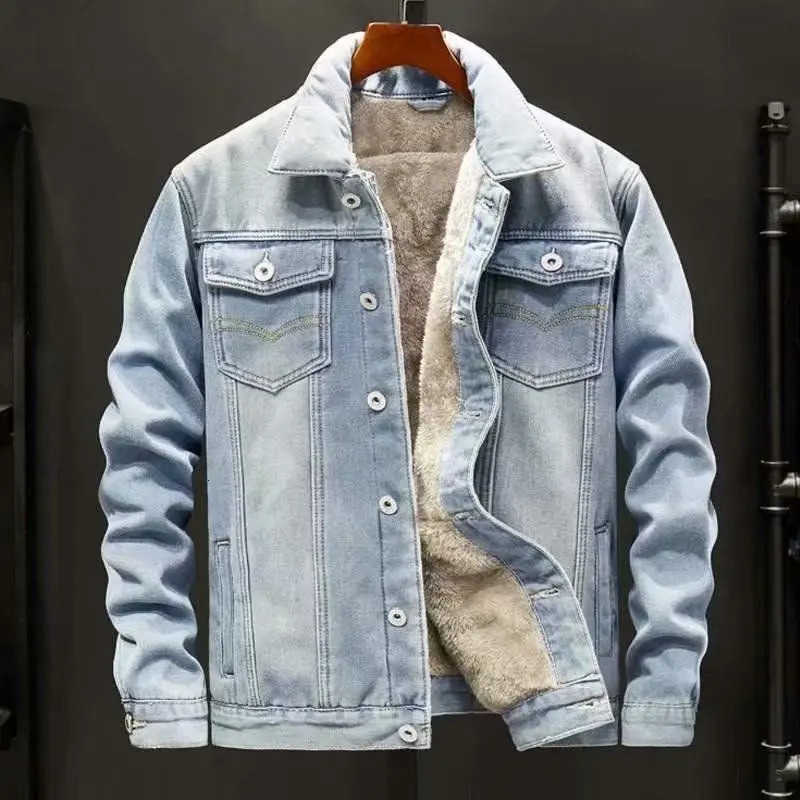 Men's Jackets Winter Men's Denim Jacket Padded Thicker Warm Jacket Top 231129