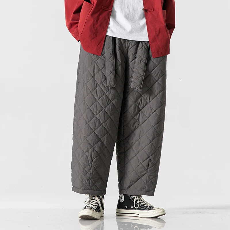Men's Pants Winter Thickened Cotton Harem Pants Men Casual Warm Trousers Male Harajuku Style Pants Sweatpants Solid Jogging Pants Large Size 2311