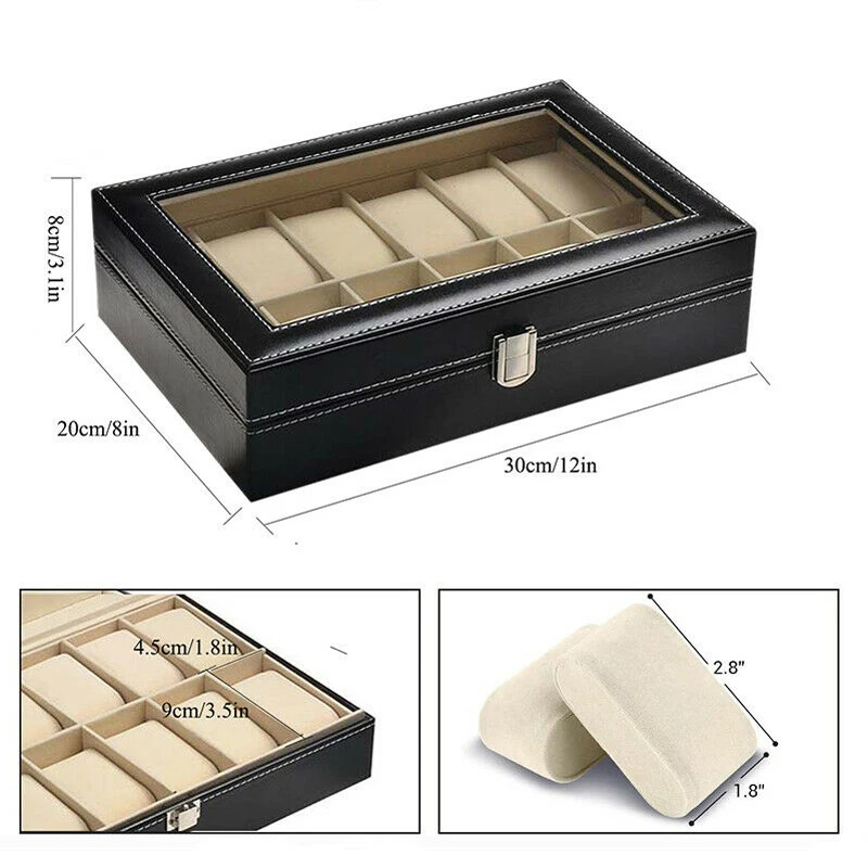 Watch Boxes Cases 61012 20 Slots Wrist Watch Box Watch Holder Storage Case Organizer PU Leather Watch Display Box regalos para hombre 231128