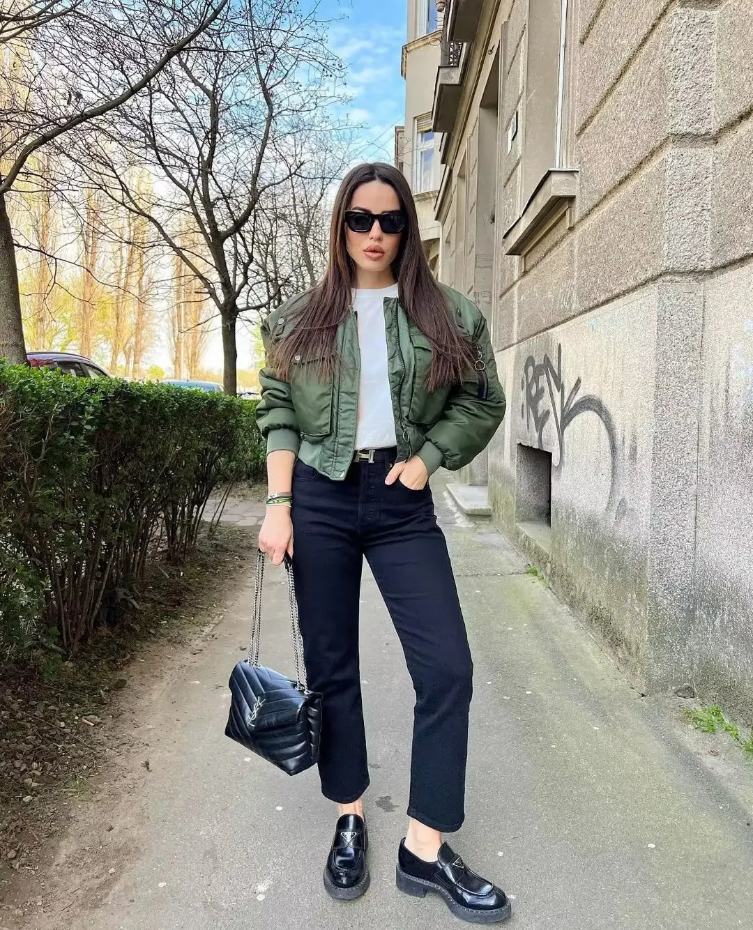 Womens Jackets SLTNX TRAF Fashion Bomber for Women Winter Chic Pockets Short Coats Female Stand Front Zipper Coat Ladies Outerwear 231129