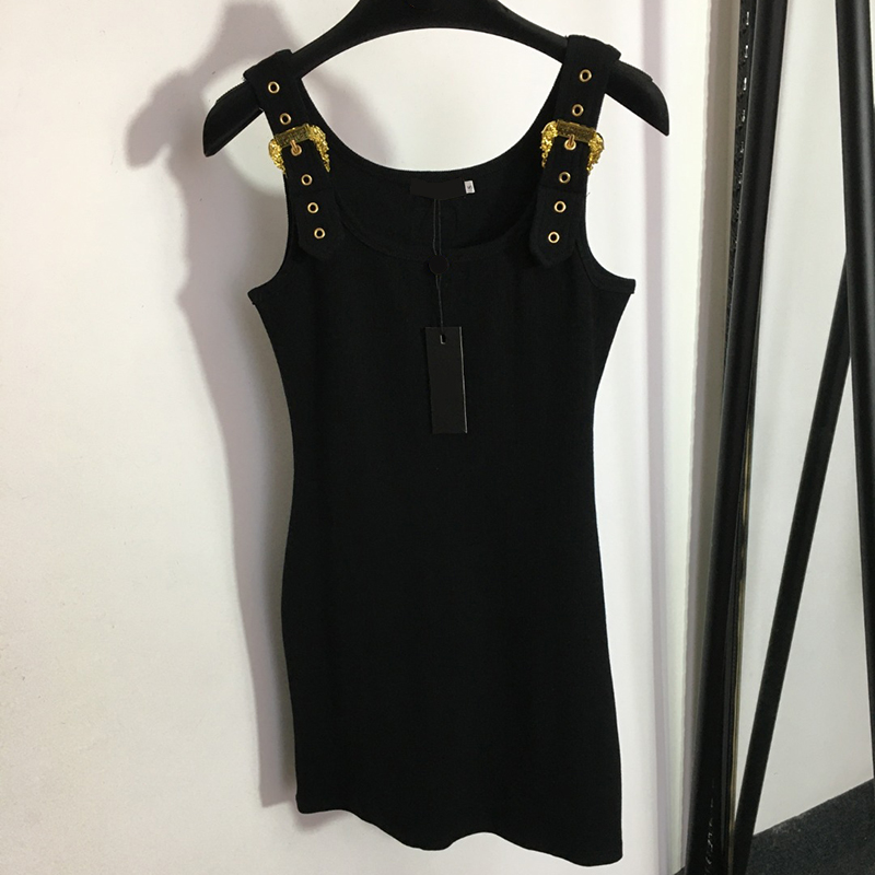Personality Sling Dress Women Designer Dresses 3 Colors Knit Dress Girls Design Casual Dress Summer Sleeveless Dress, Black
Personality Sling Dress Women Designer Dresses 3 Colors Knit Dress Girls Design Casual Dress Summer Sleeveless Dress, Black