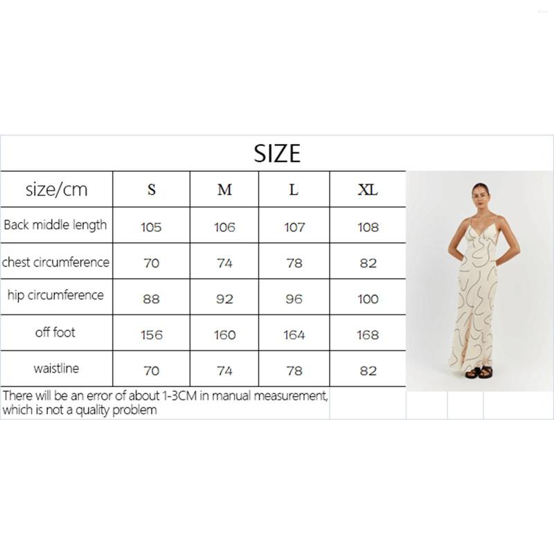 Casual Dresses Women Sling Sleeveless V Neck Print Party Spring Summer Dress Apricot