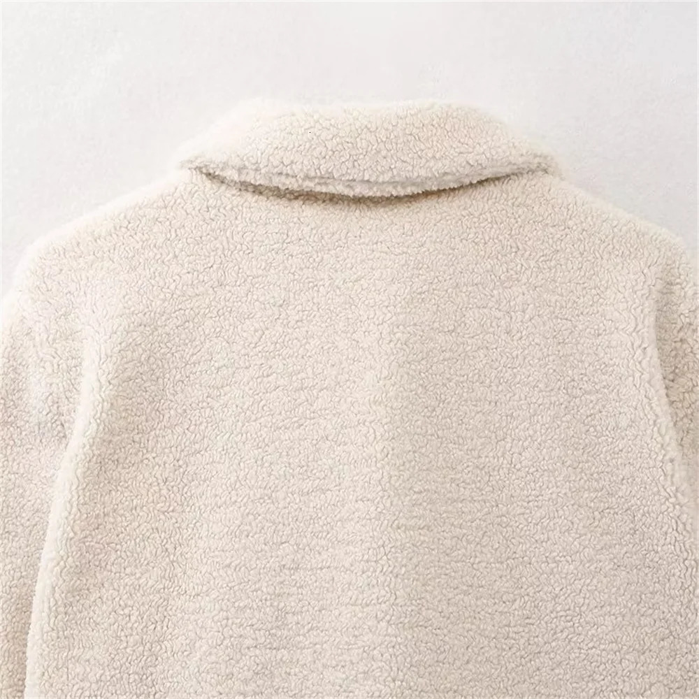 Womens Jackets Winter Casual Loose Collar Lamb Fleece Buckle Short Jacket Coat 231129