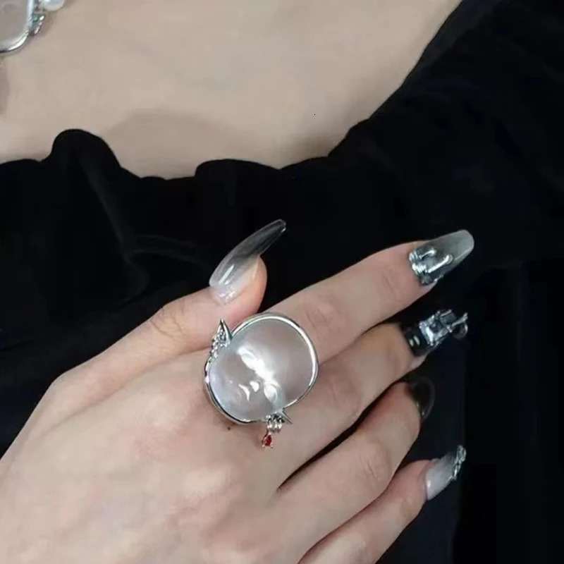 Wedding Rings 1pcs Baby Face Adjustable Ring Cute Elf Ghost Alloy Party Jewelry For Women Drop 231130