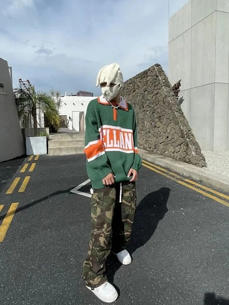 Men's Pants Foufurieux Cargo Pants Men Baggy Fashion Streetwear Men Trousers Loose Cargo Low Rise Pants Y2K Camouflage Army Pants Streetwear 2311