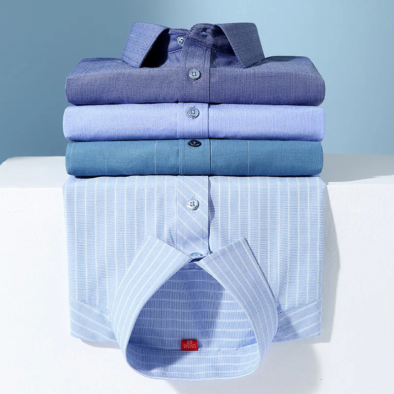 Men's Casual Shirts BAMBOOPLE Shirt Men Long Sleeve Fashion Casual Soft Striped Business Social Checked Regular Fit Easy Care 7XL 6XL 5XLAEchoice