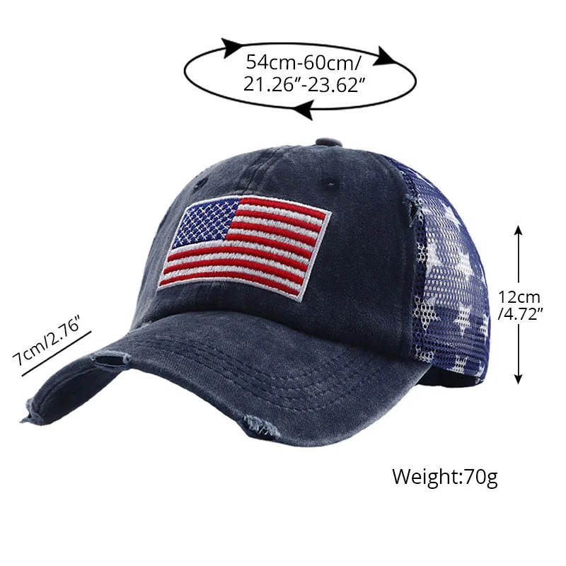 Beanie Skull Caps 2023 Summer Vintage USA Flag Embroidered Mesh Trucker Hat Women Y2k Breathable Baseball for Men Casquettes 231130