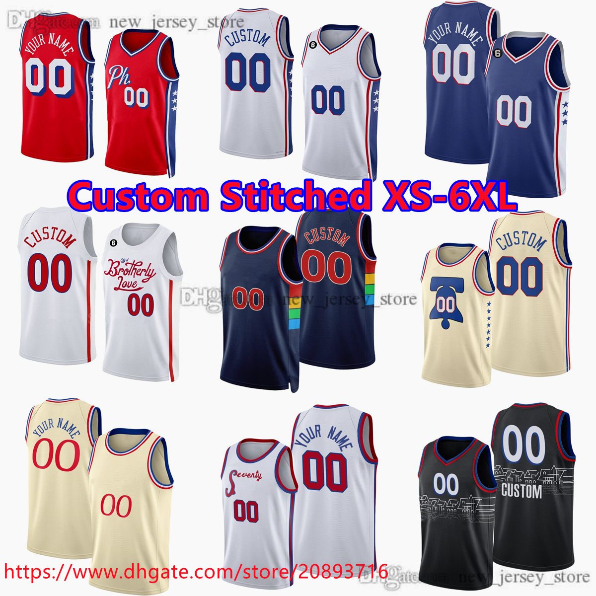 Custom Stitched XS-6XL Basketball Jersey James 1 Harden Joel 21 Embiid 0 Tyrese Maxey 20 Georges Niang Furkan Korkmaz Montrezl Harrell Jaden Springer Tobias Harris, Stitched(message number name)
Custom Stitched XS-6XL Basketball Jersey James 1 Harden Joel 21 Embiid 0 Tyrese Maxey 20 Georges Niang Furkan Korkmaz Montrezl Harrell Jaden Springer Tobias Harris, Stitched(message number name)