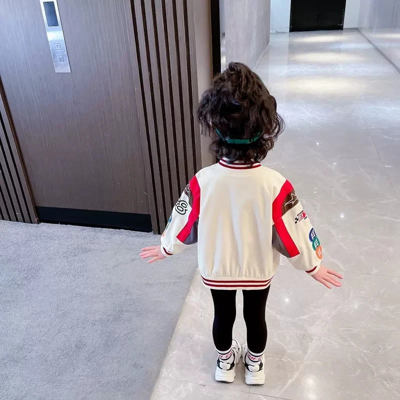 Down Coat American Hip Hop Children's Jacket Heavy Work Embroidery Motorcycle Wear Trend Street Spring Autumn Boy Clothes Girls 231130