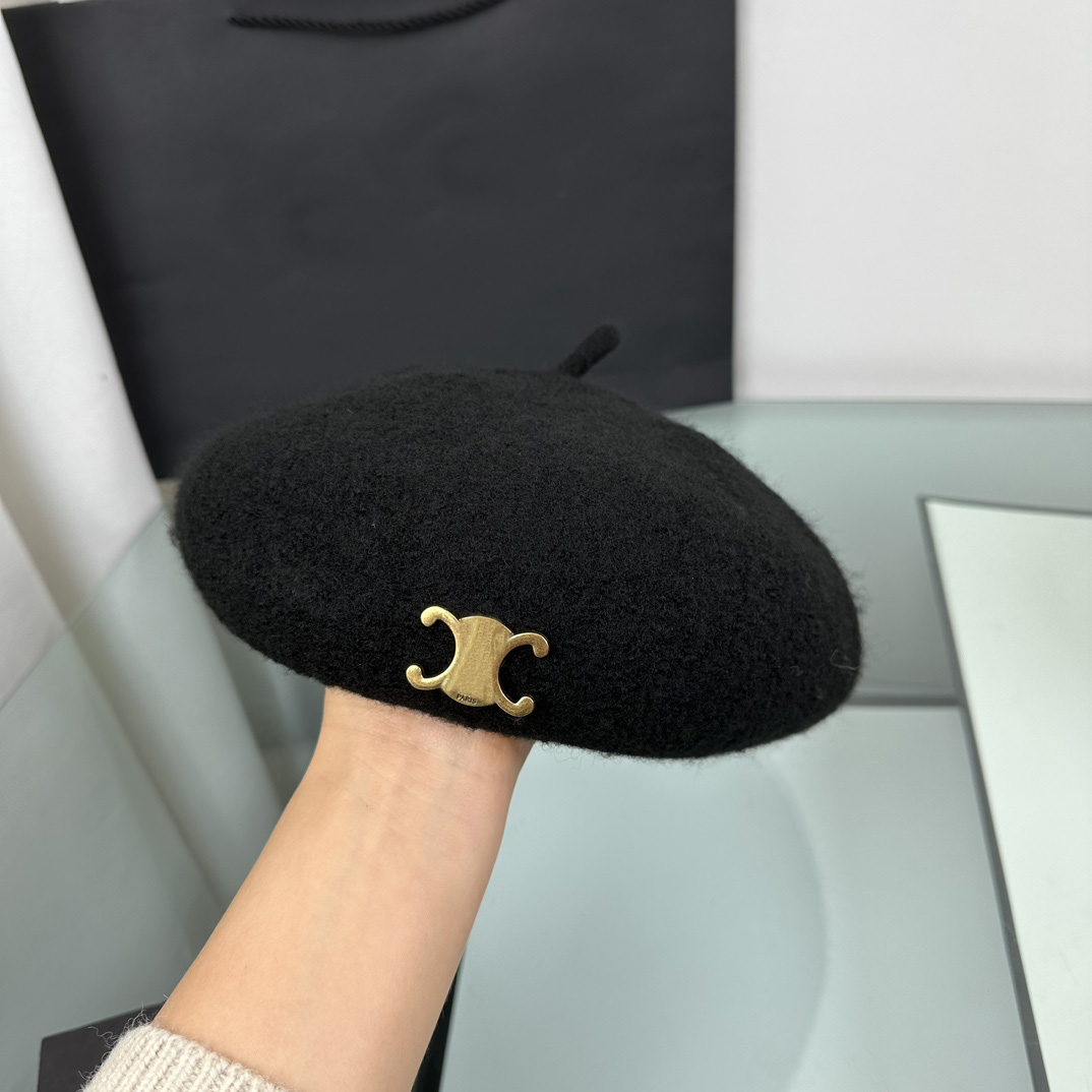 celinecap designer ce beret hat womens autumn winter mens women fashion girls wool triumphal hats warm cashmere outdoor street cap gifts celines celene celeine 05A4