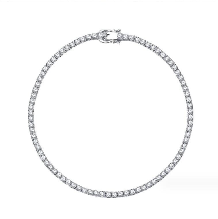Choucong Top Sell Tennies Wedding Bracelets Luxury Jewelry Pure 100% 925 Sterling Silver 2MM Round Cut Multi Color Moissanite Diamond Women Bangle Gif
