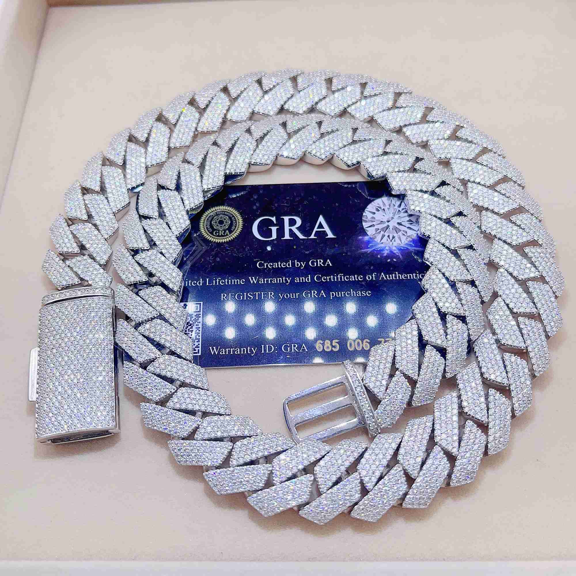 Necklace Moissanite designer chain silver gold rose gold iced out chain pass diamond tester pendant 925 Sterling Vvs cuban link chain