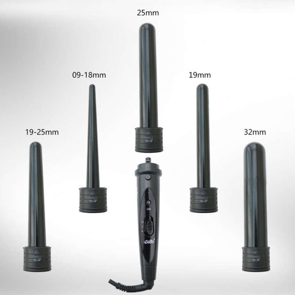 Eu Us Plug 5 In 1 Curling Wand Set Hair Curling Tong Hair Curl Iron The Wand Hair Curler Roller Gift Set 0932mm Curler Wand Wholesale Rizador De Pelo 