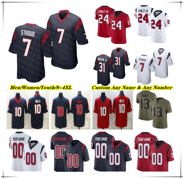 

Football Jersey C.J. Stroud Will Anderson Jr. Davis Mills Dameon Pierce Dare Ogunbowale Nico Collins Henry To'oTo'o J.J. Watt Jalen Pitre Jerry Hughes Christian Kirksey 4XL, Men white