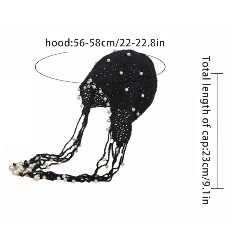 Beanie Skull Caps Elegant Pearls Beanie Hat Breathable Y2K Crochet Holiday Decors 231130