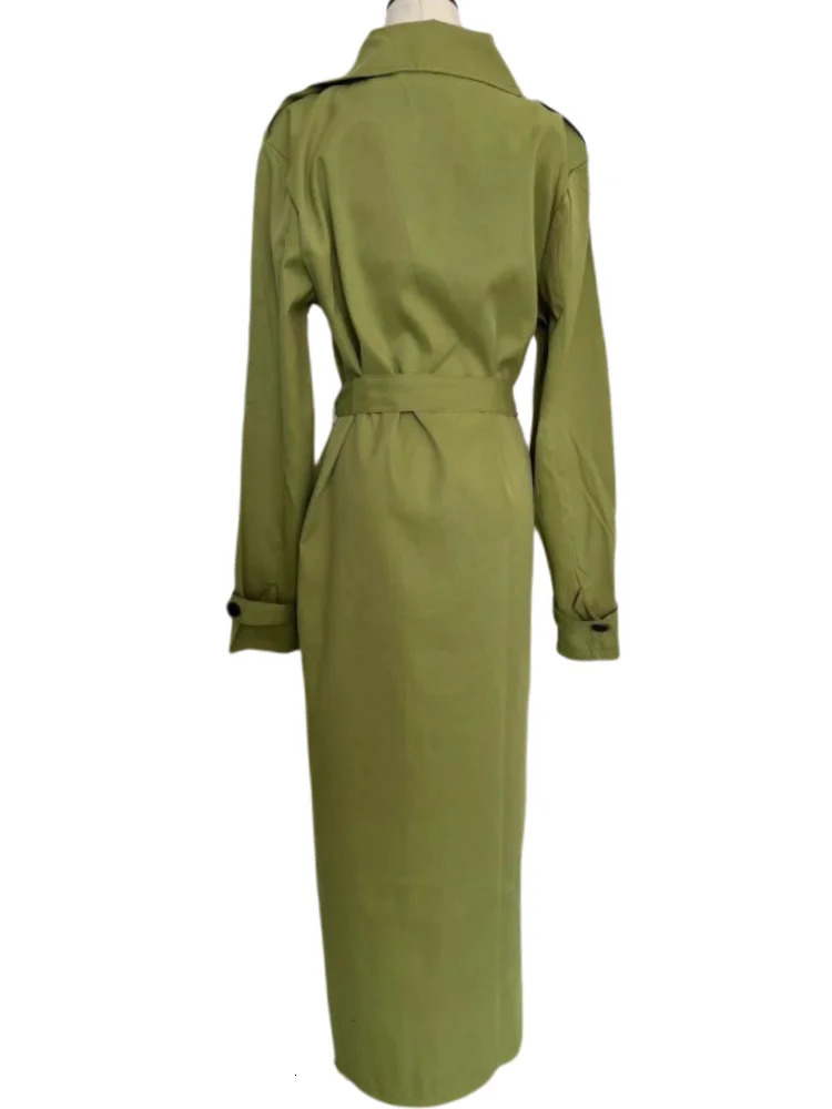 Men's Trench Coats British Style Long Trench Coat Men Autumn Double Breasted Lapel with Belt Male Streetwear Business Casual Loose Overcoat 23112