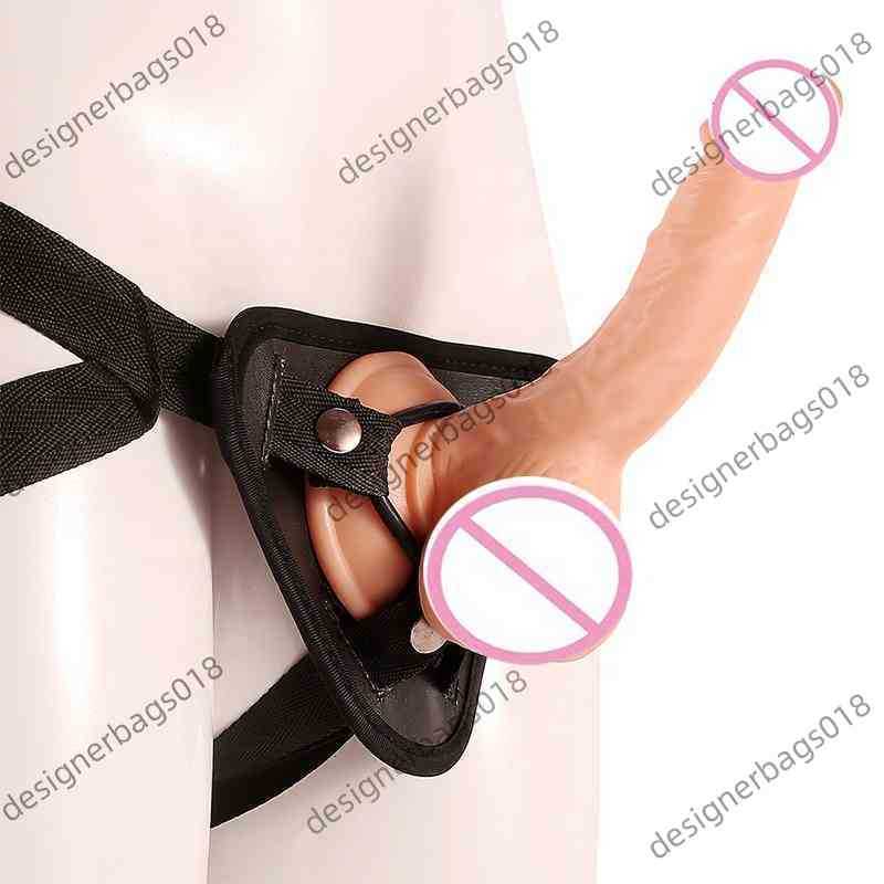 Massager Sex Toys Big and Small Size Solid Strap on Dildo with Penis Extender Toy Female Adult y