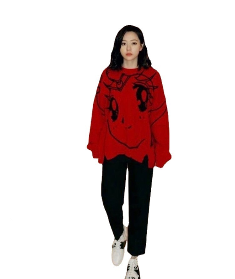 Woherb Streetwear Korean New Women Pullovers Sweater Japanese Cartton Sailor Moon Print Sueter Mujer Girls Knitted Sweaters 201111