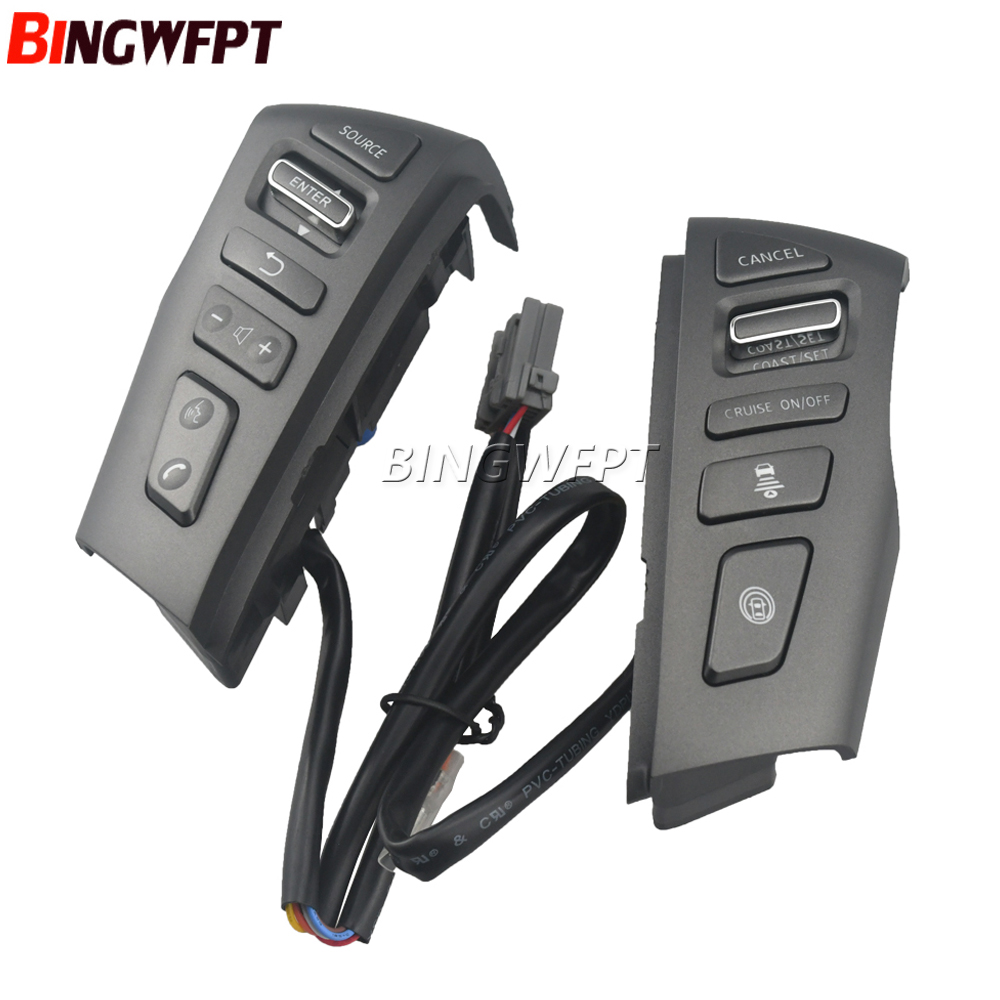 With Backlight 2 Color Telephone Volume Bluetooth Cruise Control Button For Nissan PATROL Y62 2012-2018 Steering Wheel Switch