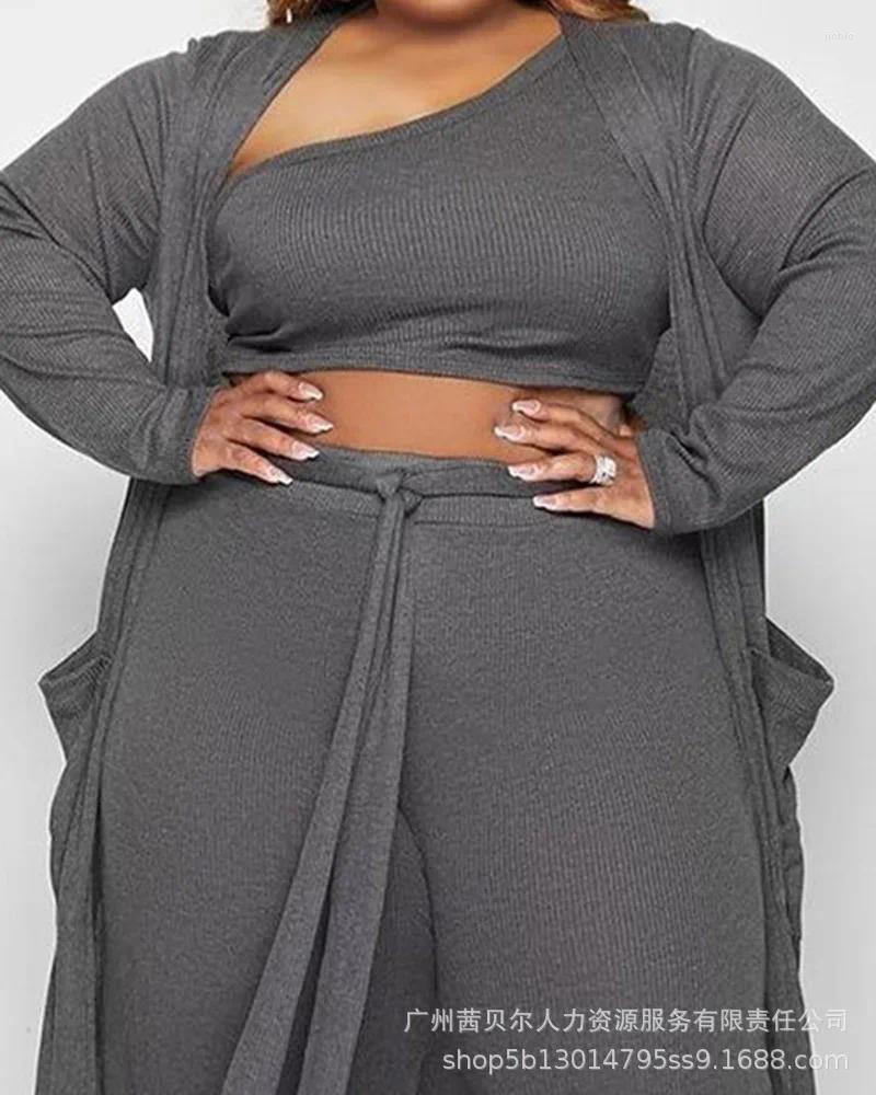 Womens Two Piece Pants Set Dress Open Front Long Cardigan Women Plus Size Sets Crop Top Suspenders Dresses Casual Matching