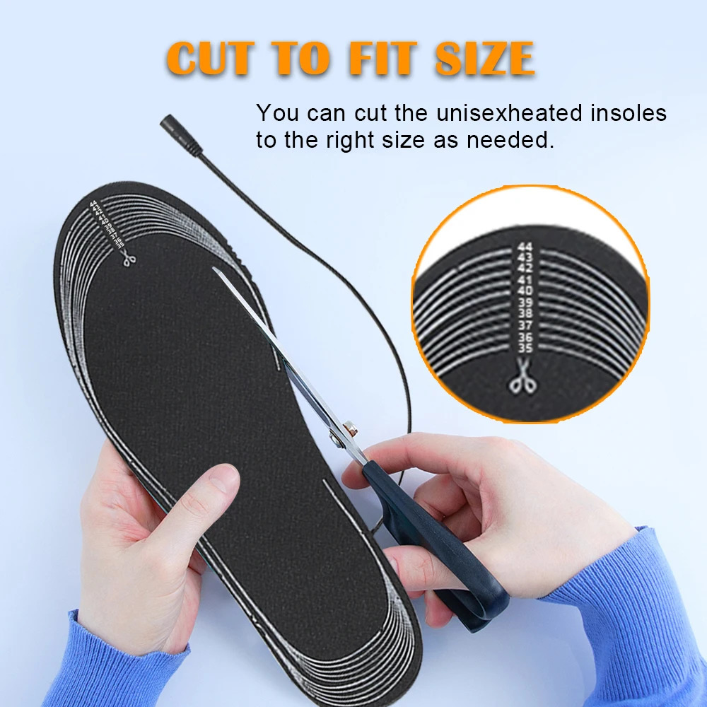 Shoe Parts Accessories High Quality USB Heated Shoe Insoles for feet Electric Foot Warming Pad Warmer Sock Mat Winter Outdoor Sports Heating insoles 2