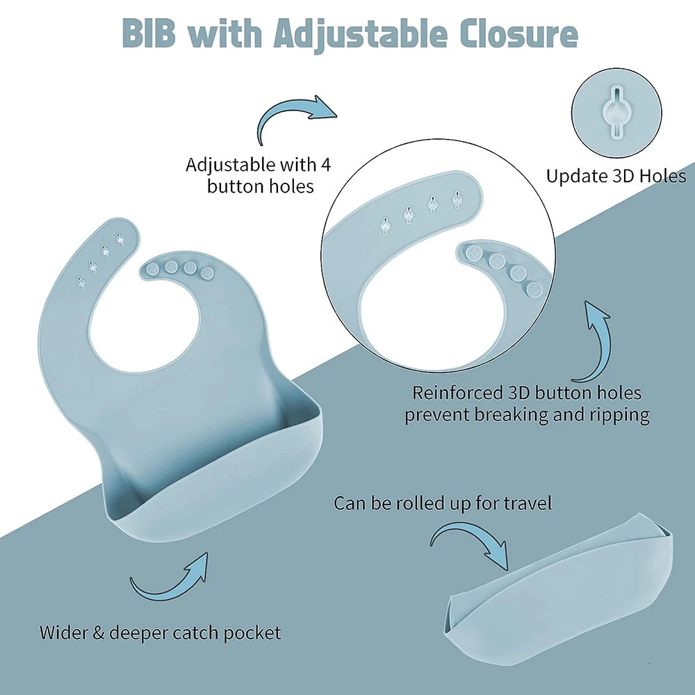 Other Baby Feeding Children's Dishes Set Silicone Tableware 6PCS Sucker Bowl Bib Cup Fork Spoon Maternal and Infant Supplies BPA Free 231130