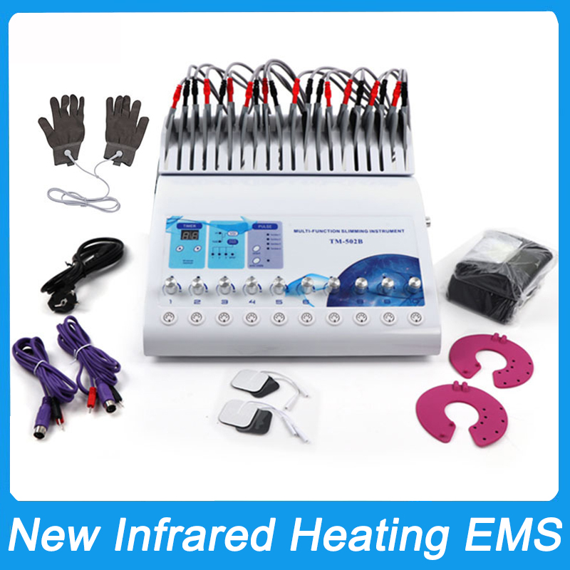 2in1 Bio Microcurrent Breast Enhancement Massager Electrostimulation Machine EMS Muscle Stimulator Infrared Heating Russian Wave Contouring Physical T