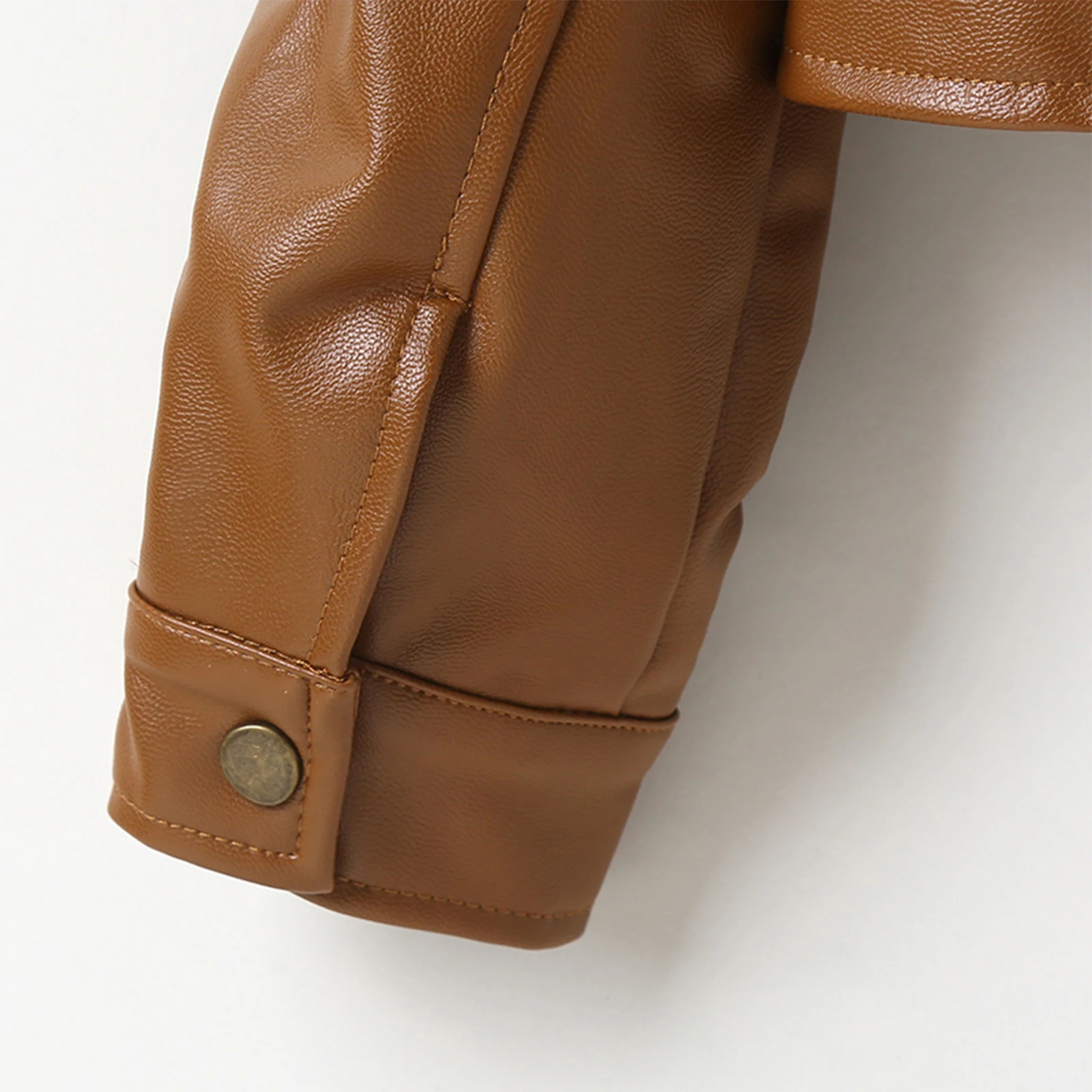 Down Coat 1-6Years Infant Kids Baby Girl's Casual Long Sleeve Jacket Fashion Solid Color Lapel Single-breasted Leather Coat Outwear 231129