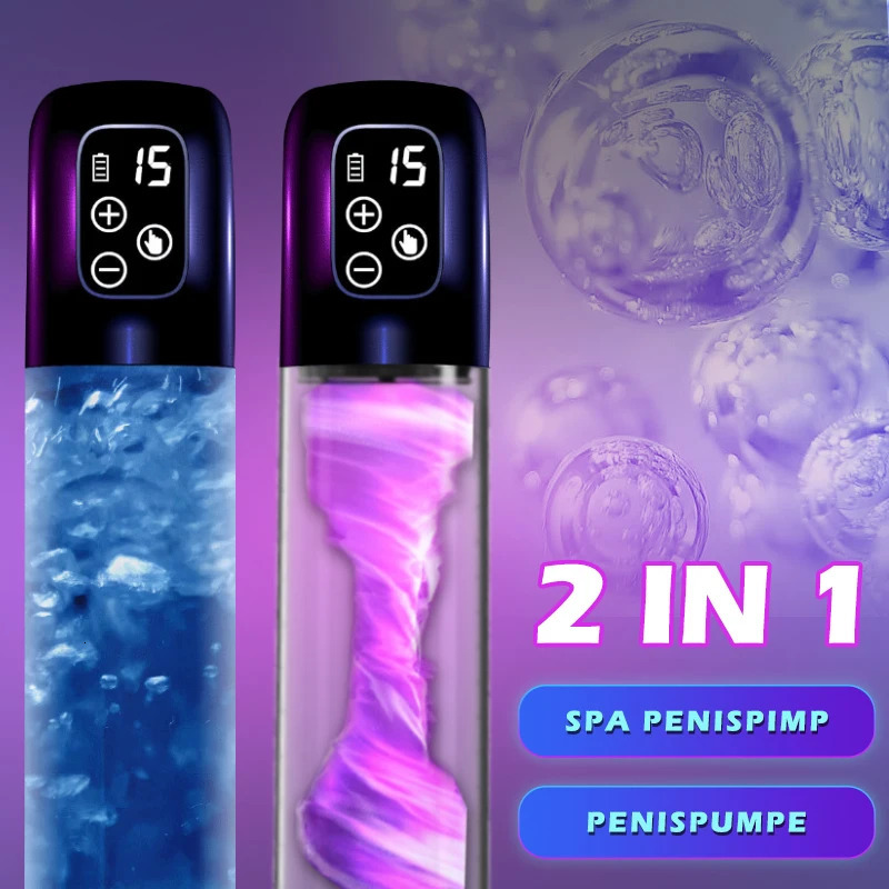 Pump Toys HESEKS IPX7 Electric Penis Pump with 5 Suction Penis Massager Stimulator Enlargement Enhancer Male Masturbator Sex Toys for Men 231130