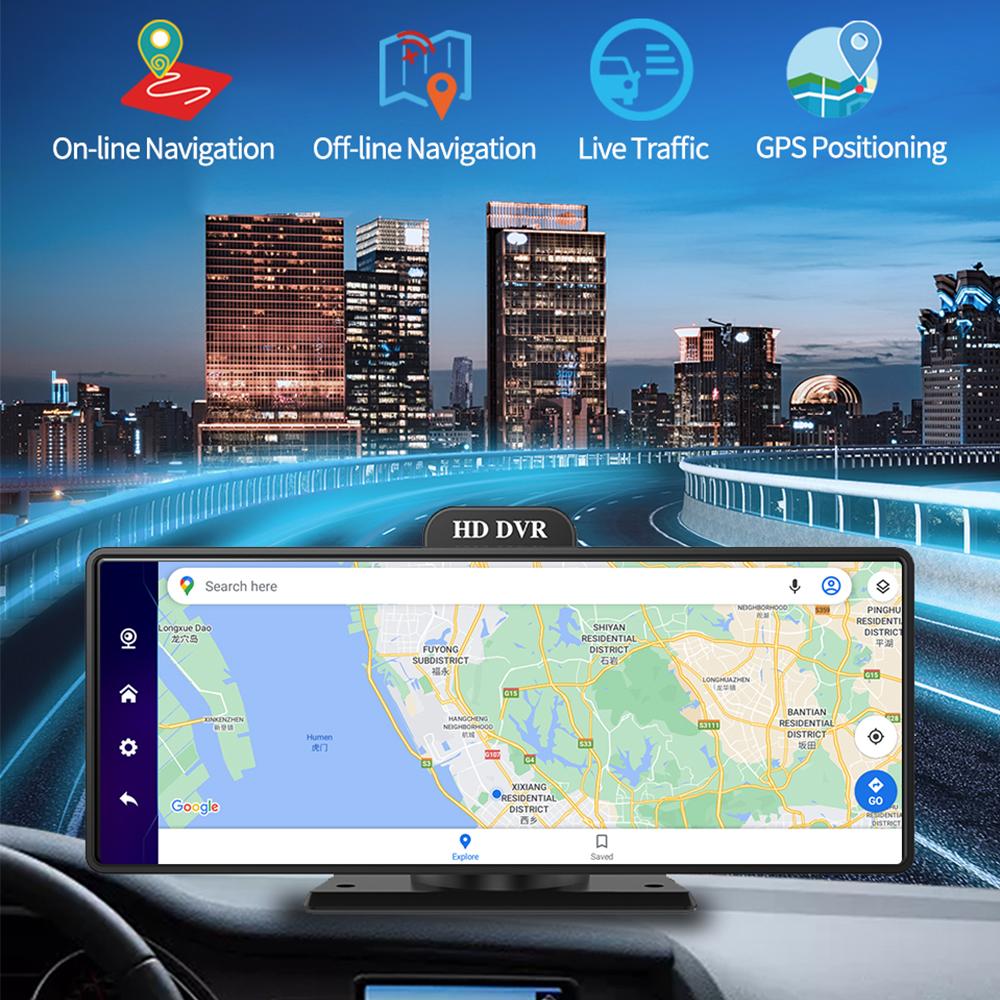 10.26 Inch 4G Car DVR With Carplay and Mirror Link Android Auto 1080P WIFI Dash Cam Rearview Mirror Video Recorder Dashboard GPS ADAS 24h Park Monitor
