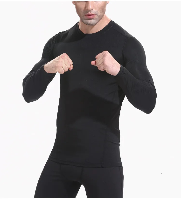 Men s T Shirts Tops Long Sleeve Shirt Black rashgard Compression Sport Top Workout bodybuilding clothing sun protection second skin 4xl 231130