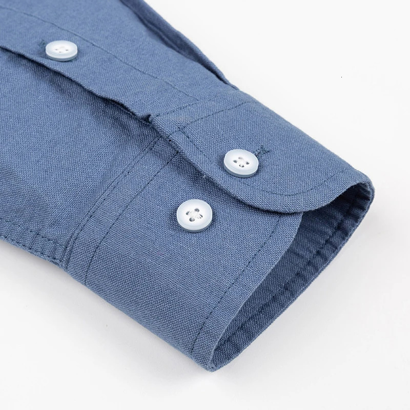 Men's Casual Shirts Spring and Autumn Social 100% Cotton Striped Plaid Long Sleeve Men's Shirt Slim Fit Fashion White Business Casual No Iro