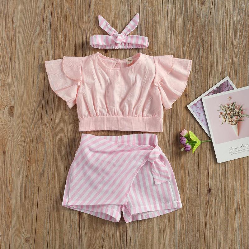 Clothing Sets 2023 Baby Summer Kid 3Pcs Outfit Stripe Suit Round Neck Short Pagoda Sleeve Top Skirt Like Shorts Hairband 1-5T, Blue
Clothing Sets 2023 Baby Summer Kid 3Pcs Outfit Stripe Suit Round Neck Short Pagoda Sleeve Top Skirt Like Shorts Hairband 1-5T, Blue