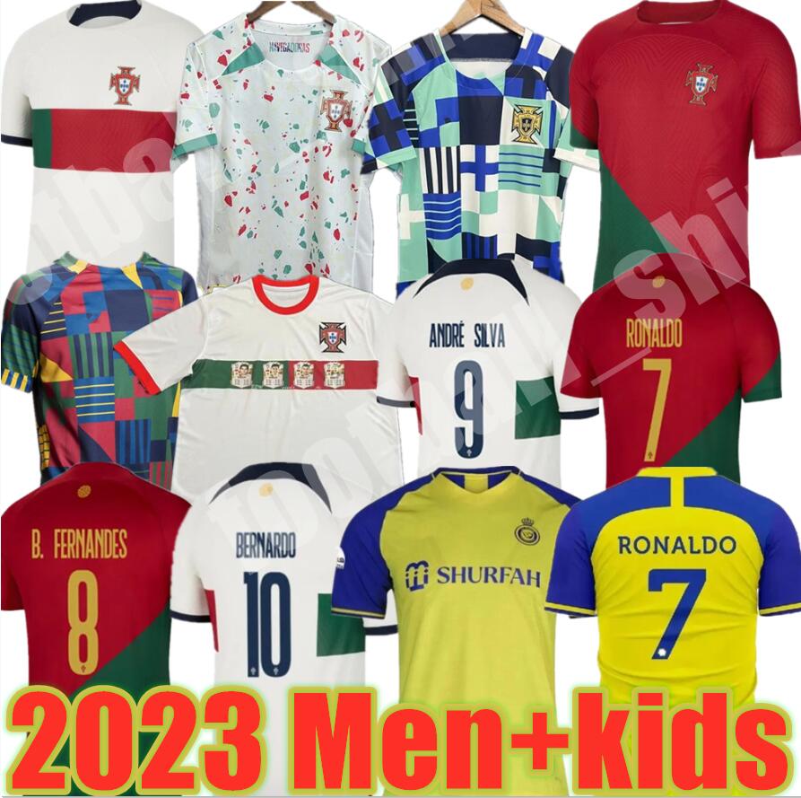 

2023 Portugal RONALDO B.FERNANDES soccer jerseys national team 100th 23 24 BRUNO FERNANDES JOAO FELIX 2023 Bernardo Diogo J. pepe football shirt Kits sock full sets, Adult