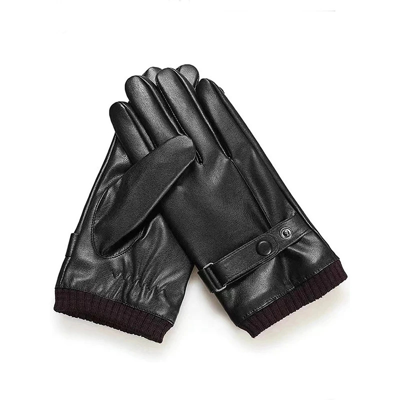Five Fingers Gloves Leather Men S Winter Fleece Outdoor Riding Water Repellent Anti Slip Driving Warm Motorcycle 231130