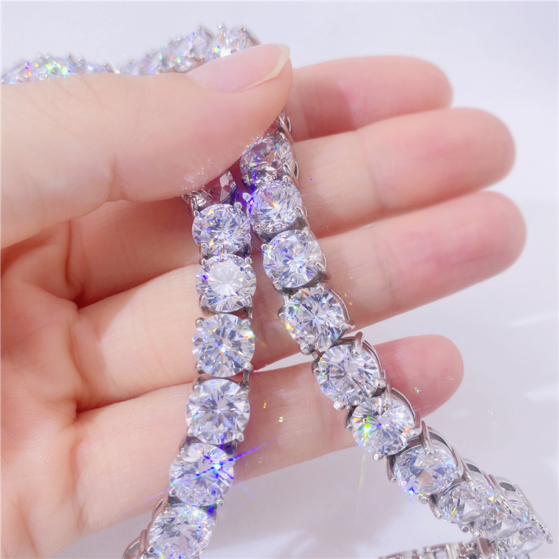 designer necklaces women titanium steel plated gold tennis chain necklace 4MM wide 1 row diamond iced out chains men rapper hip hop designer jewelry w